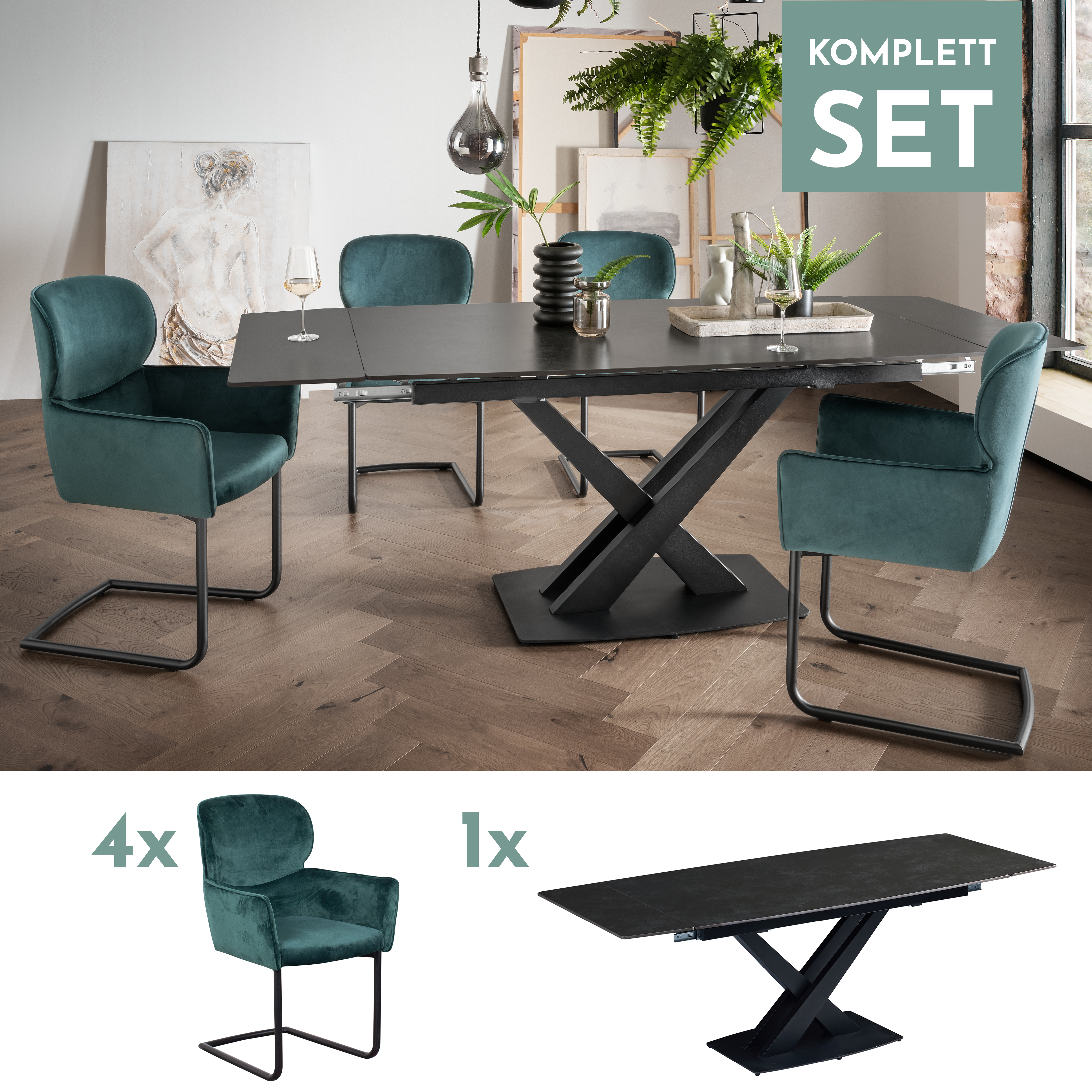 BL63005-S_Indoormöbelset_Venedig_dunkelgrün_Sanremo_darkgrey