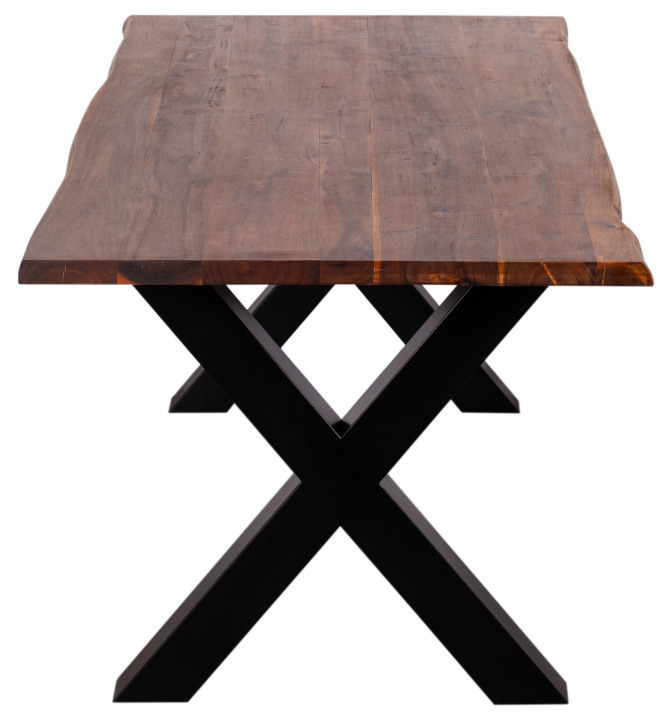 Baumkantentisch Monza Akazie X-Bein Gestell 200 x 90 cm - 5