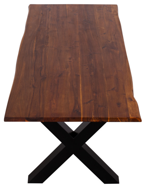 Baumkantentisch Monza Akazie X-Bein Gestell 200 x 90 cm - 4